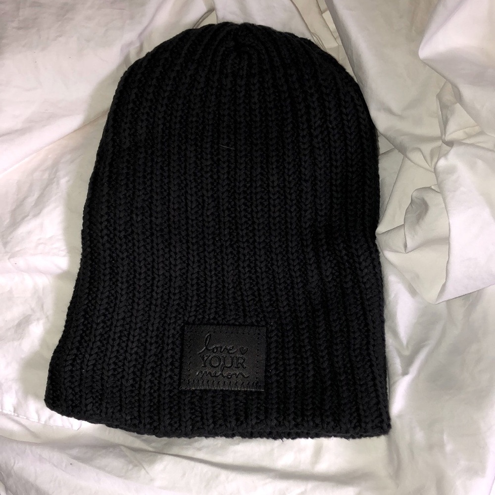 Love Your Melon Black Monochrome Beanie